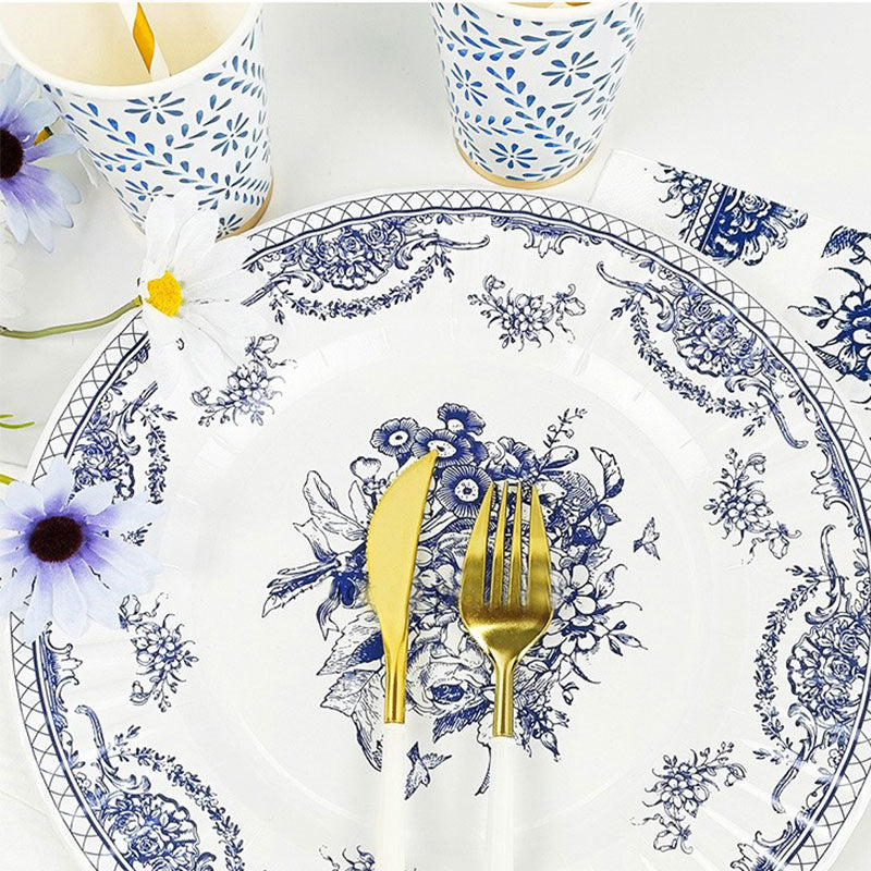 Elegant floral design dining plates