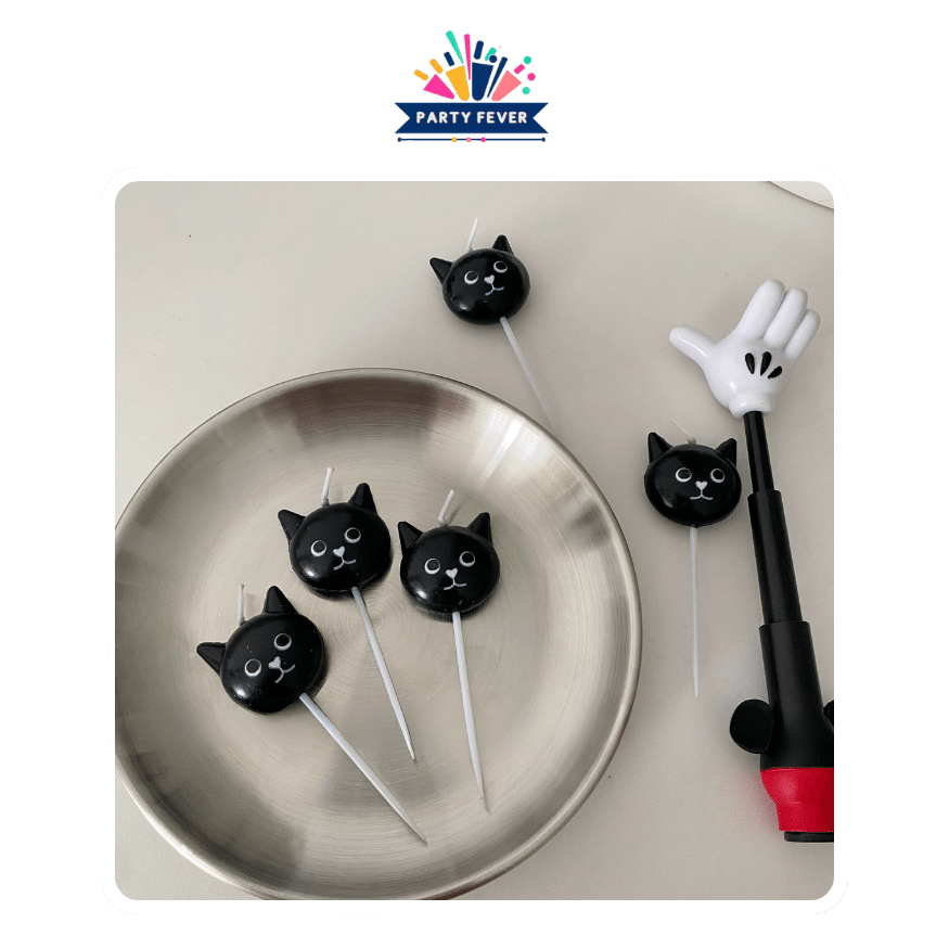 Cat-shaped birthday candles