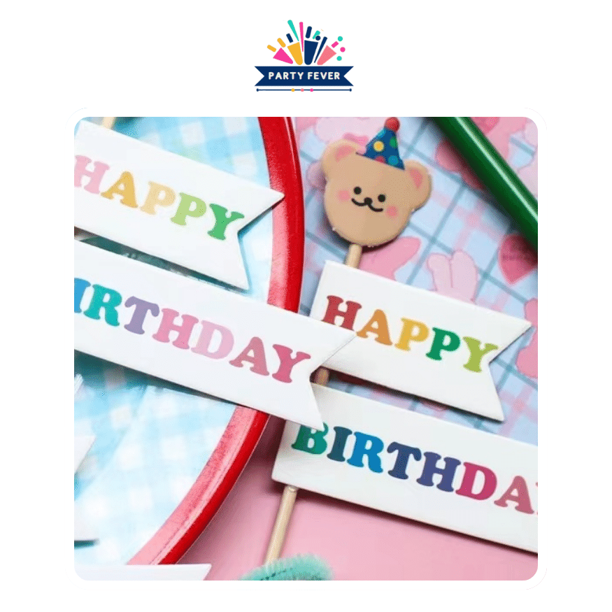 Baby shower cake flags with birthday wishes(Pack of 5))