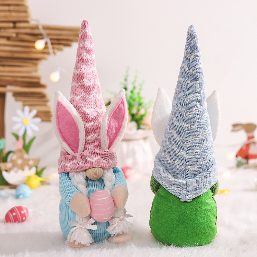 Easter Rabbit Gnome Trio Decor