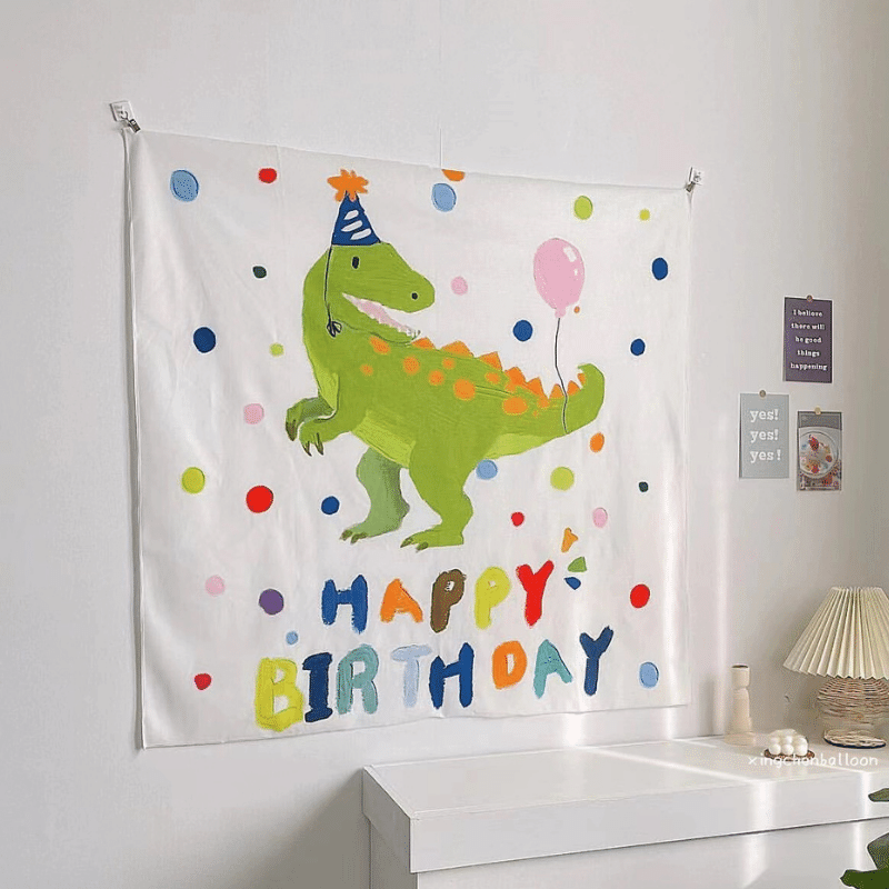 Vibrant Dino-themed Background Cloth
