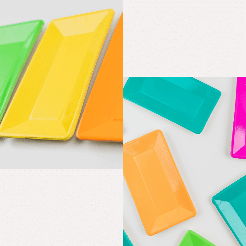 Neon Party Paper Trays - Pack of 8 for Festive Celebrations