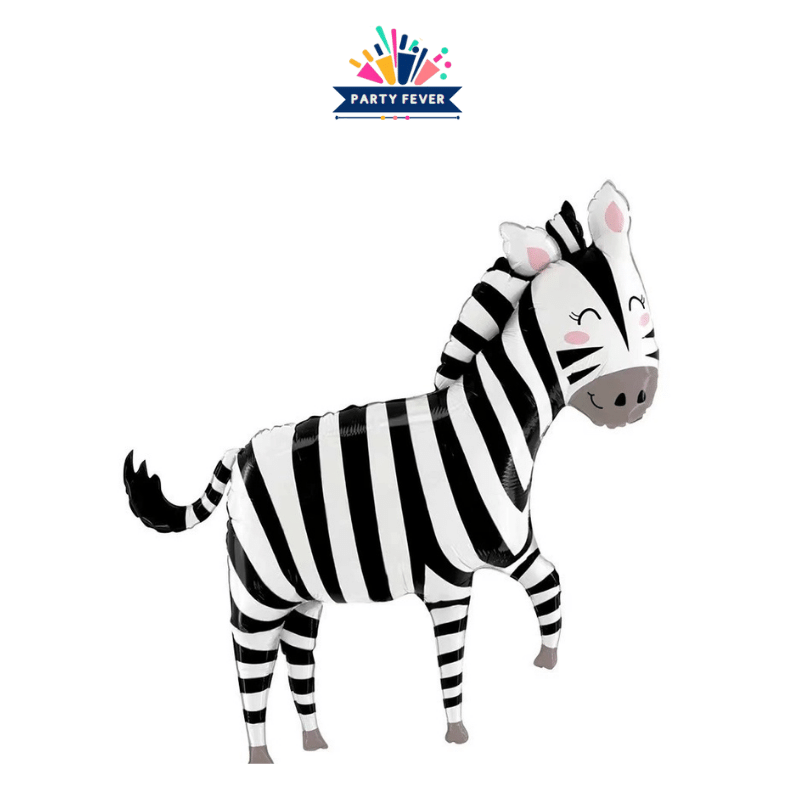 Safari animal zebra foil balloon for themed gatherings - 33in
