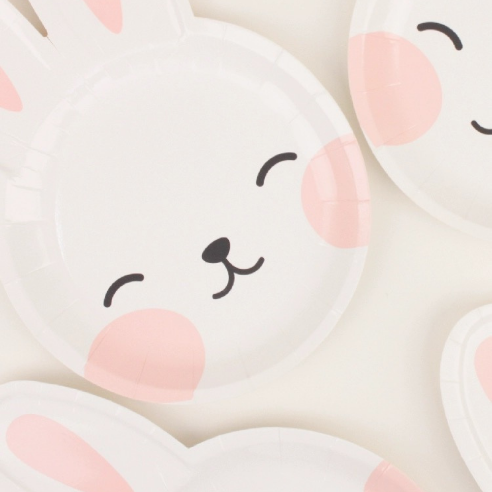 Easter Bunny Rabbit Plates - Set of 8
