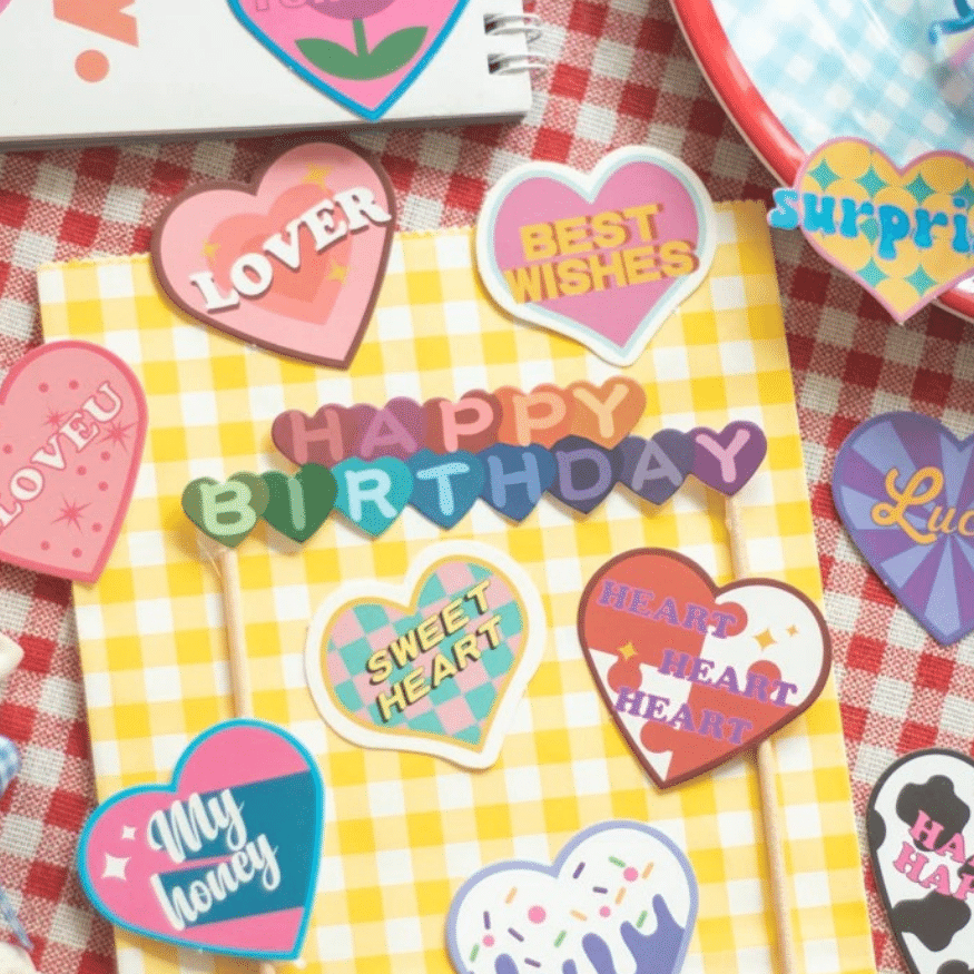 nothing but cake.Love Heart 'Happy Birthday' Cake Decorations(Pack of 5)