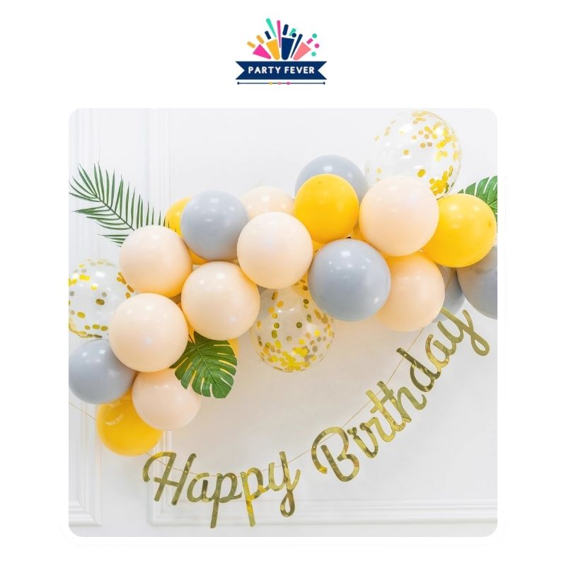 Tropical Yellow Birthday Garland Balloon Chain: Elevate Your Celebration