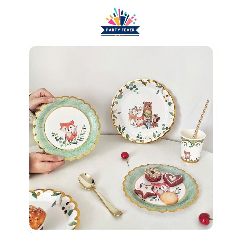 Embrace Whimsical Delight with Woodland Vintage Style Fox Plates