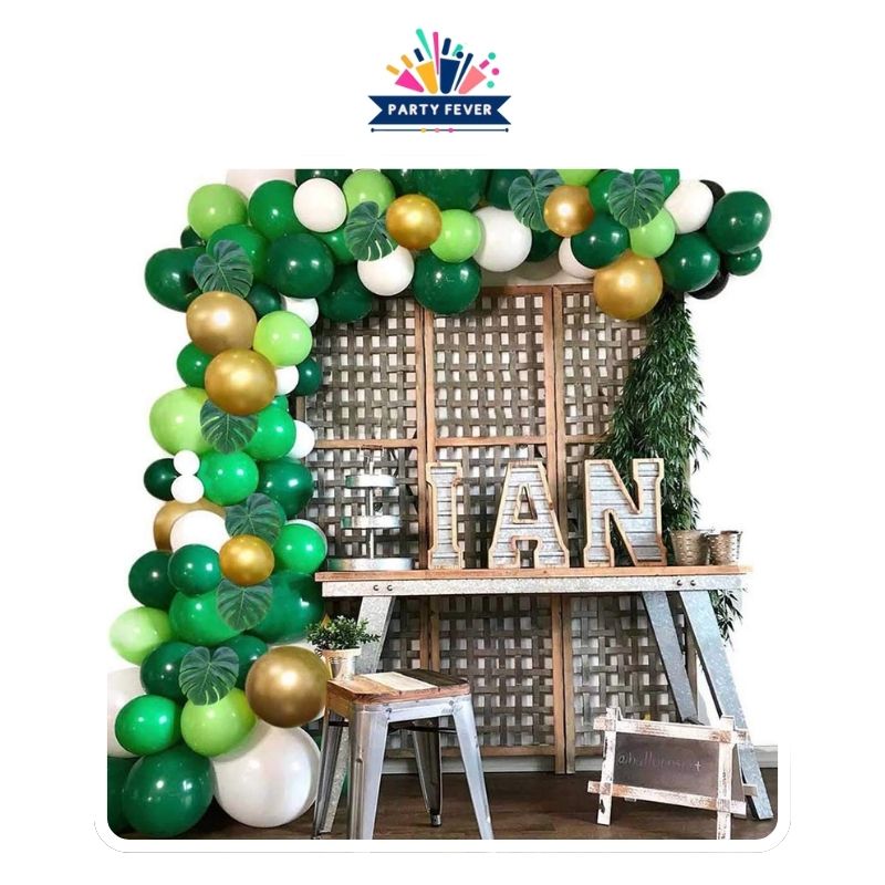 Step into the wild with Jungle Party Themed Balloon Decoration Set. Transform your venue with 110 vibrant balloons. Limited stock available - create a wild celebration!