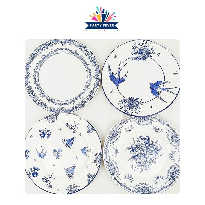 Blue & White Poetic Porcelain Plates All Pattern on dining table