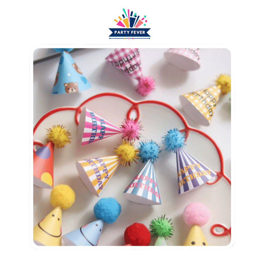 Playful Mini Party Hats Cake Embellishments(Pack of 12)
