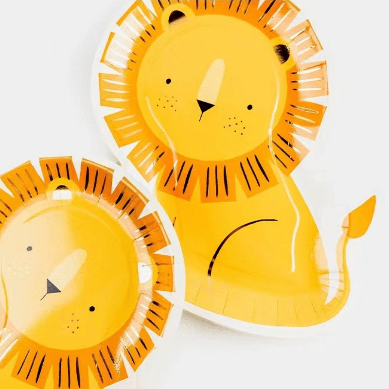 Party with Pride: Lion-Themed Plates for Festive Feasts(pack of 8)