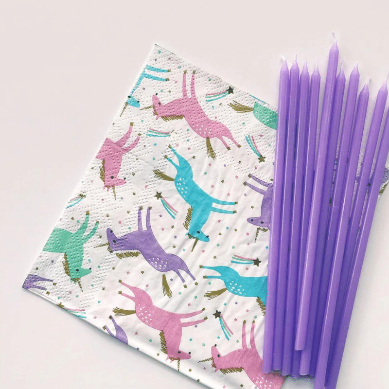 Versatile themed event napkins. Eco-friendly unicorn napkin pack