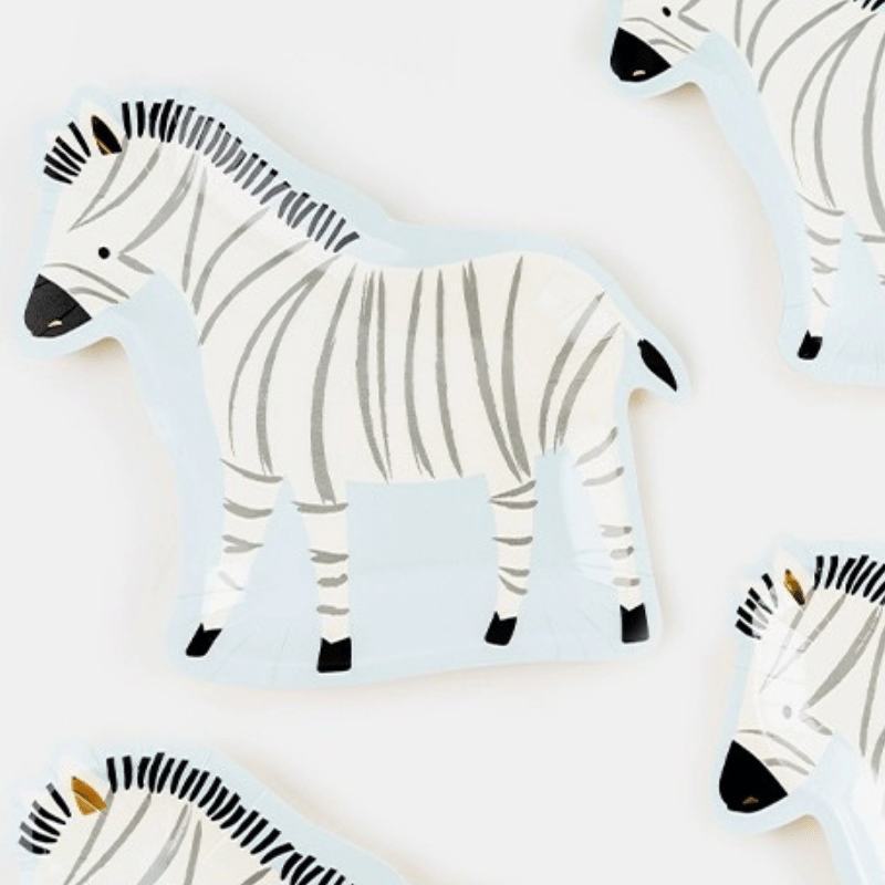 Stripe-tacular Feast: Zebra-Inspired Party Plates Pack of 8 