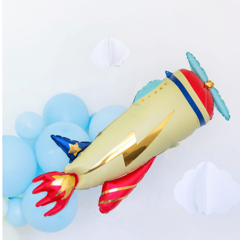 Vintage airplane decoration item. Classic 41-inch airplane foil balloon
