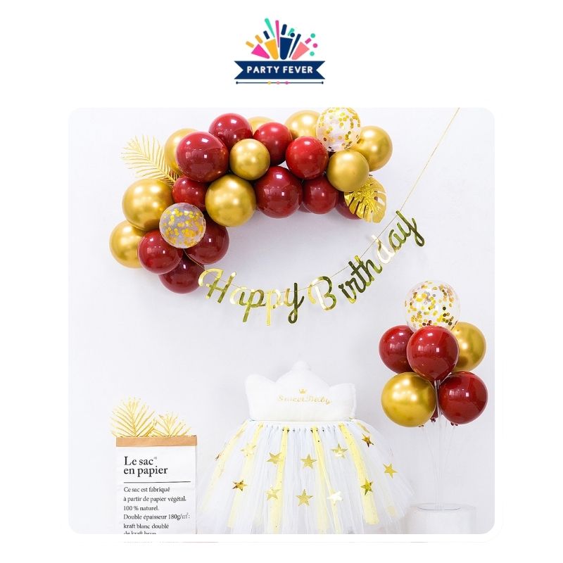 Red and gold balloon decorations