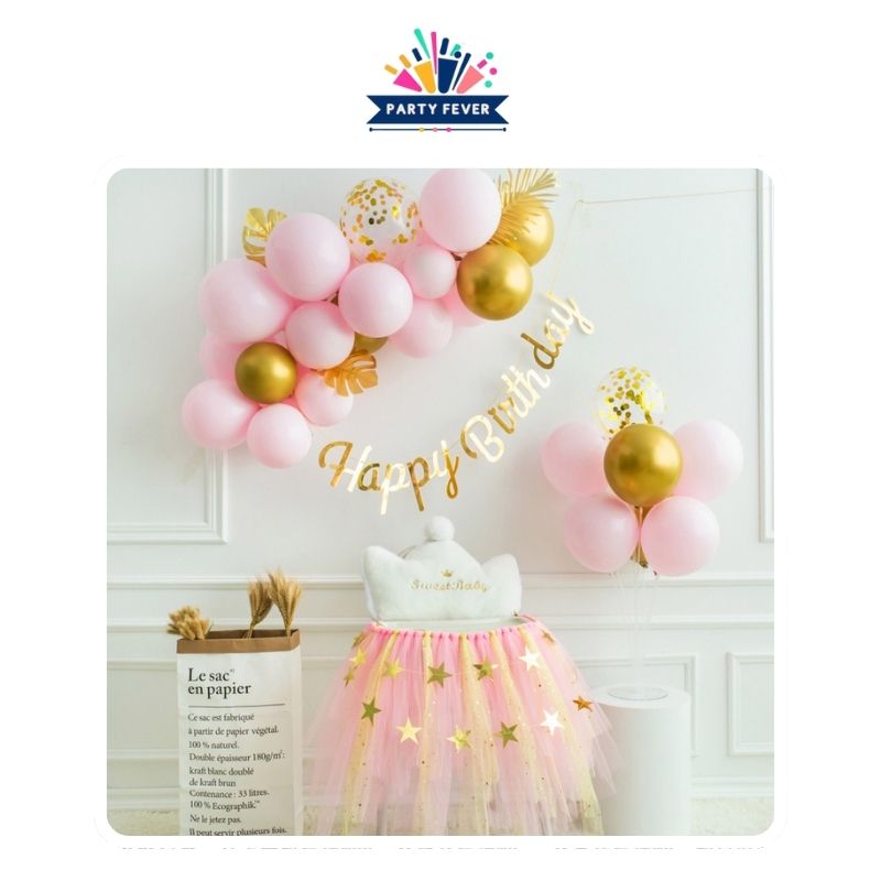 Pink & Gold Birthday Balloon Garland Kit (25 Balloons)