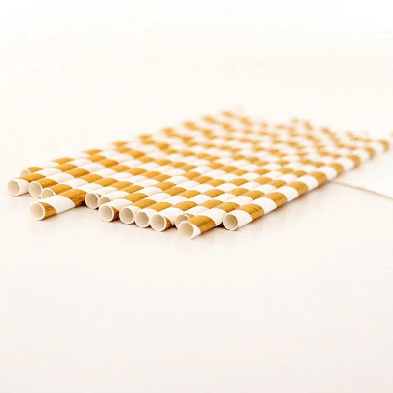 Trendy Foil Silver & Gold Party Straws - 16 Pack