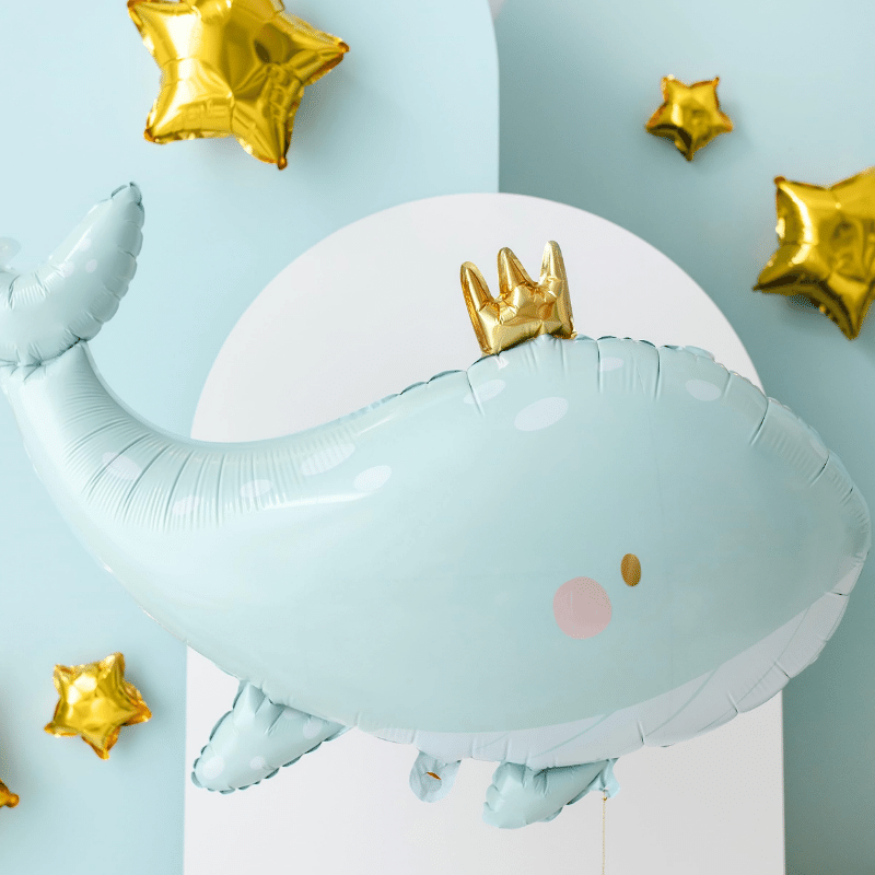 Blue whale balloon for marine-themed parties