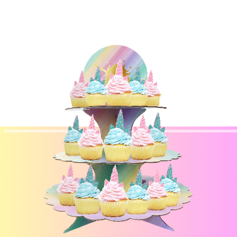 Vibrant Cupcake Holder: Unicorn Party Decor