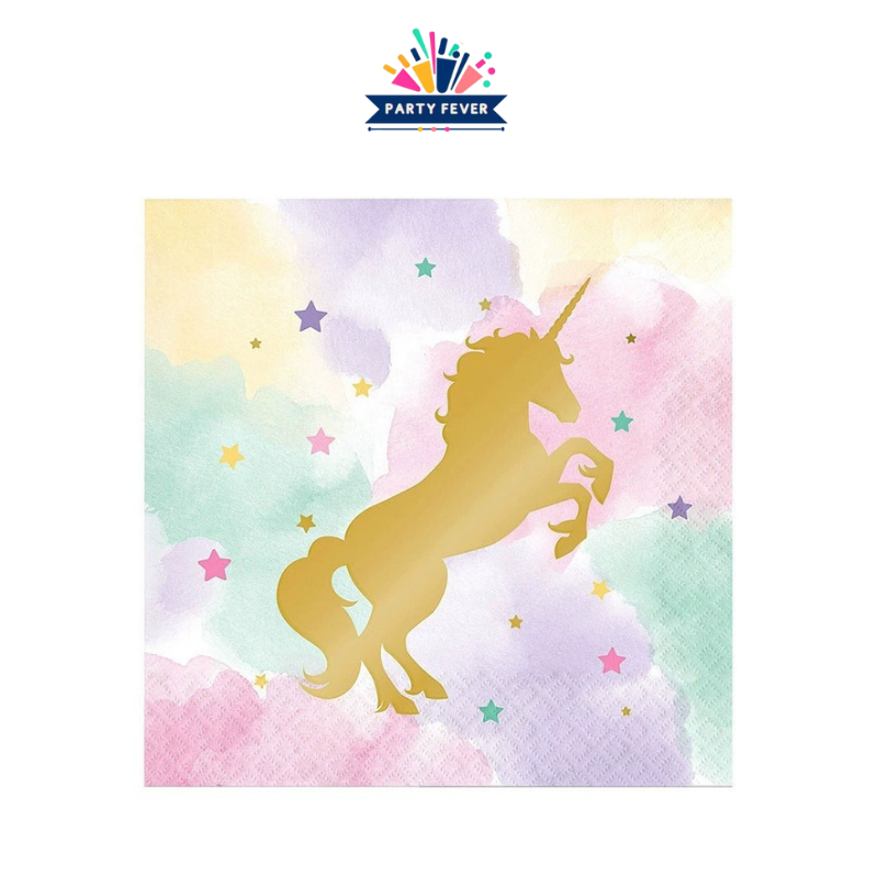 Unicorn Rainbow Foil Napkins - Pack of 16