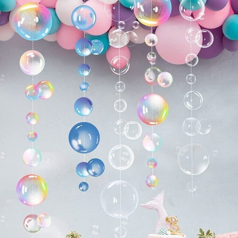 Vibrant party decor with bubble banners - 78in
