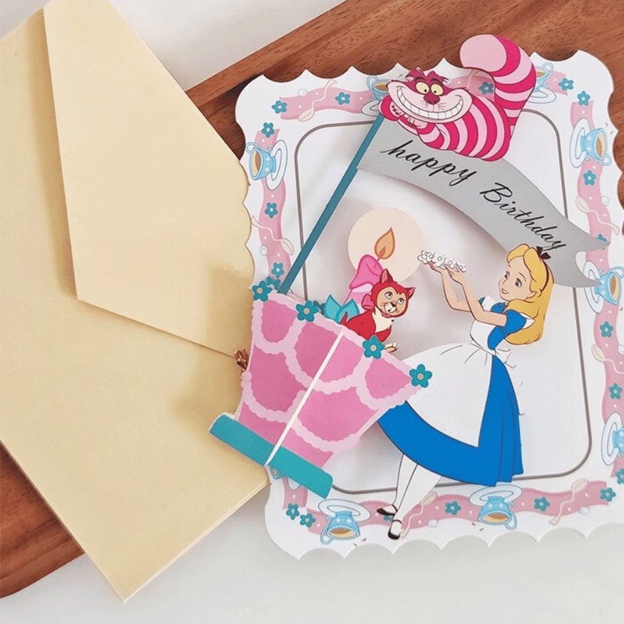 Crafted Wonderland-Themed Pop-up Greeting Cards