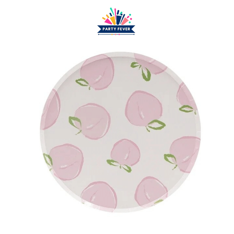 Fruity pink peach paper plates for events - pack of 8