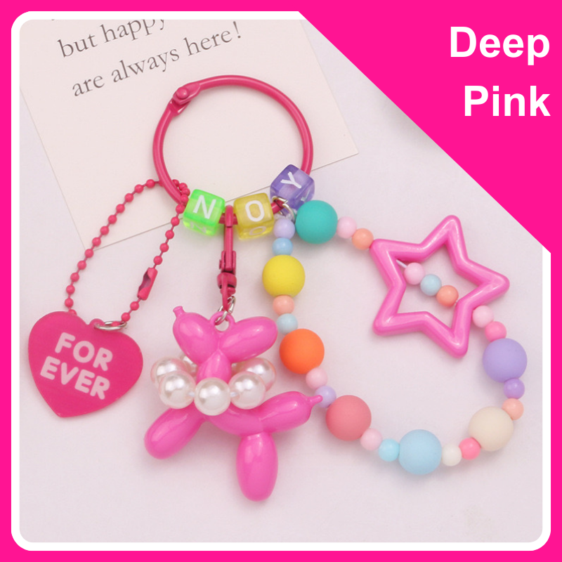 Balloon Dog Star Love Heart Stylish Colorful Accessories - deep pink
